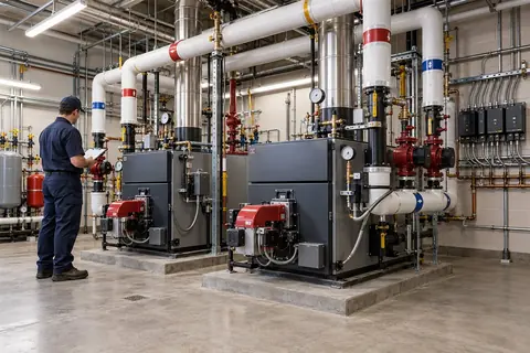 Boiler equipment in a mechanical room